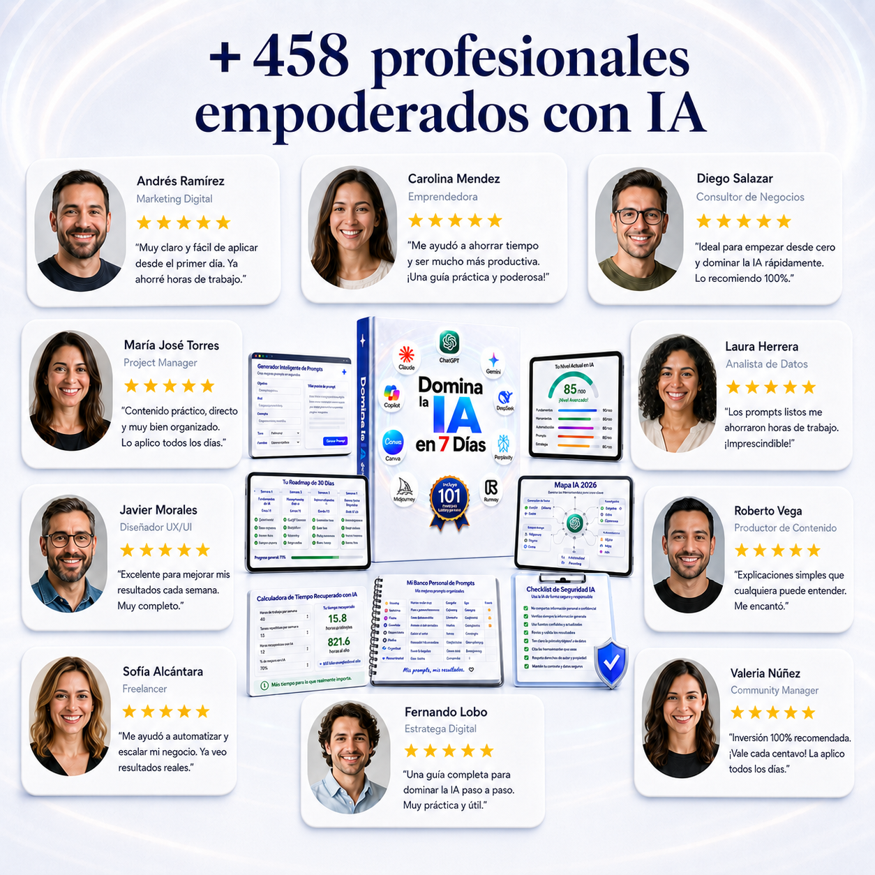 Domina la IA en 7 Días: Guía Práctica + 101 Prompts